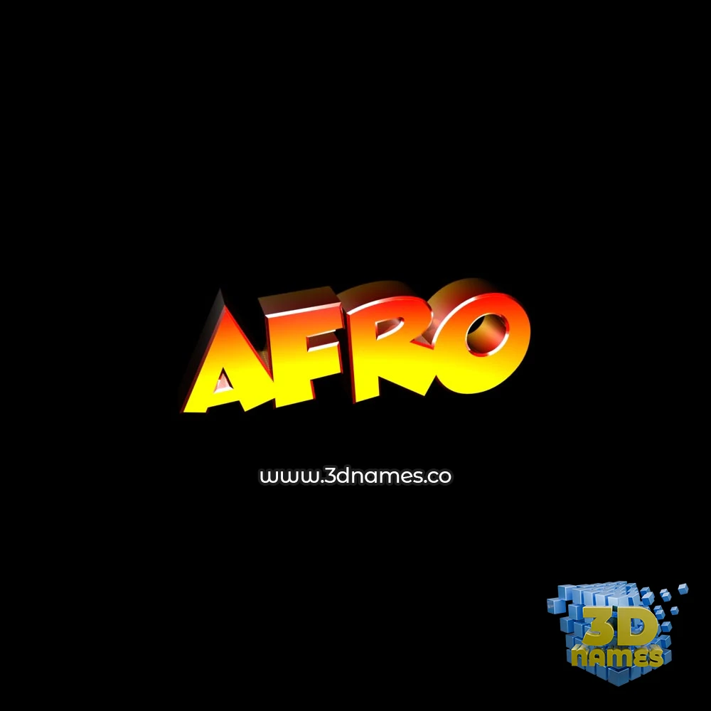 afro in Black Background style - 3D name wallpaper