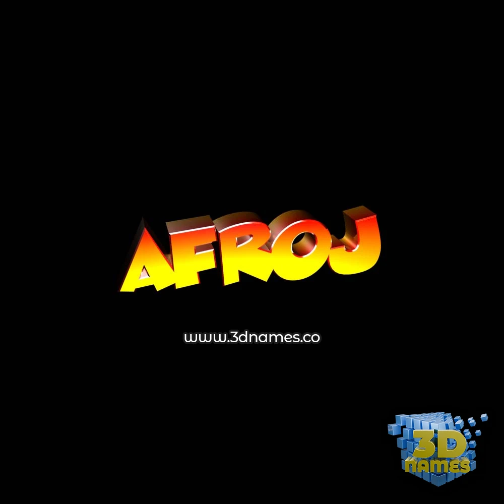 afroj in Black Background style - 3D name wallpaper