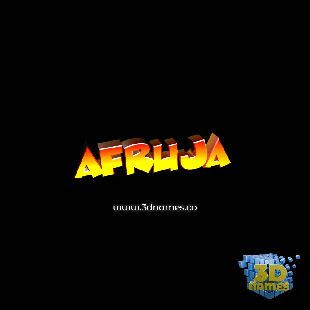afruja in Black Background style - 3D name wallpaper