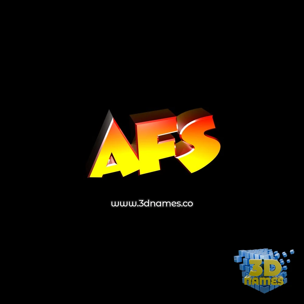afs in Black Background style - 3D name wallpaper