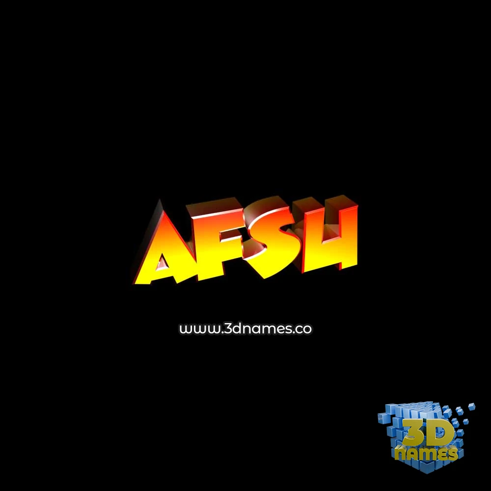 afsu in Black Background style - 3D name wallpaper