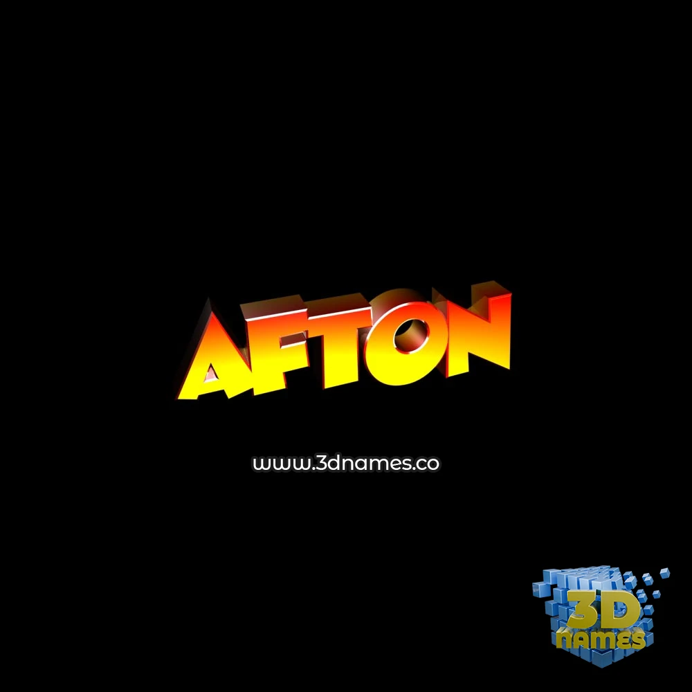 afton in Black Background style - 3D name wallpaper