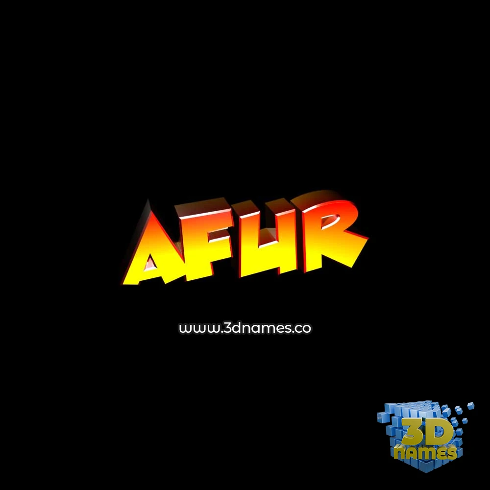 afur in Black Background style - 3D name wallpaper
