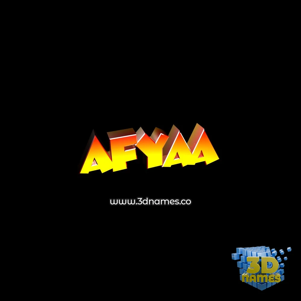 afyaa in Black Background style - 3D name wallpaper