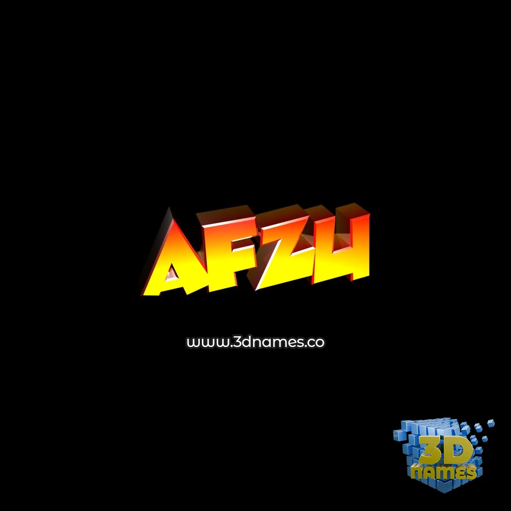 afzu in Black Background style - 3D name wallpaper