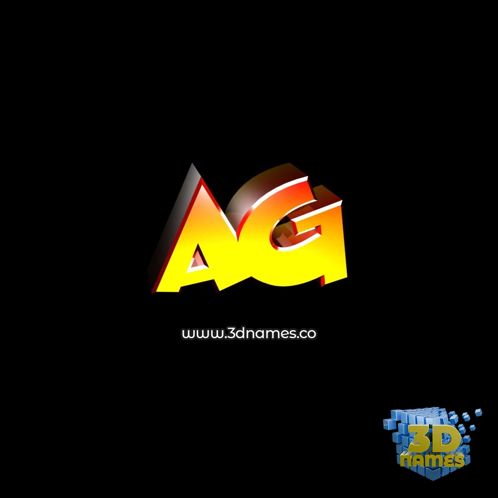 ag in Black Background style - 3D name wallpaper