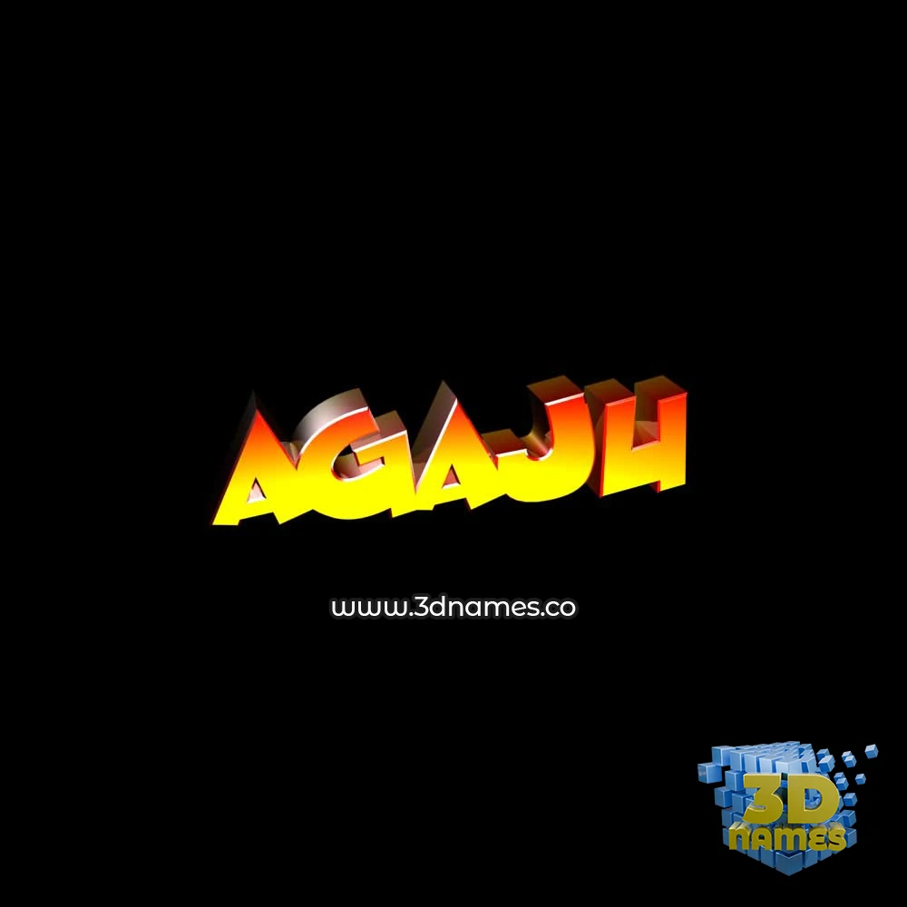 agaju in Black Background style - 3D name wallpaper