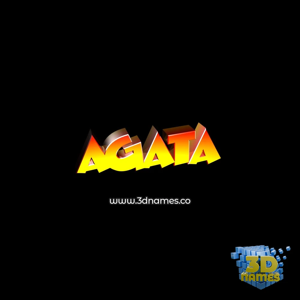 agata in Black Background style - 3D name wallpaper