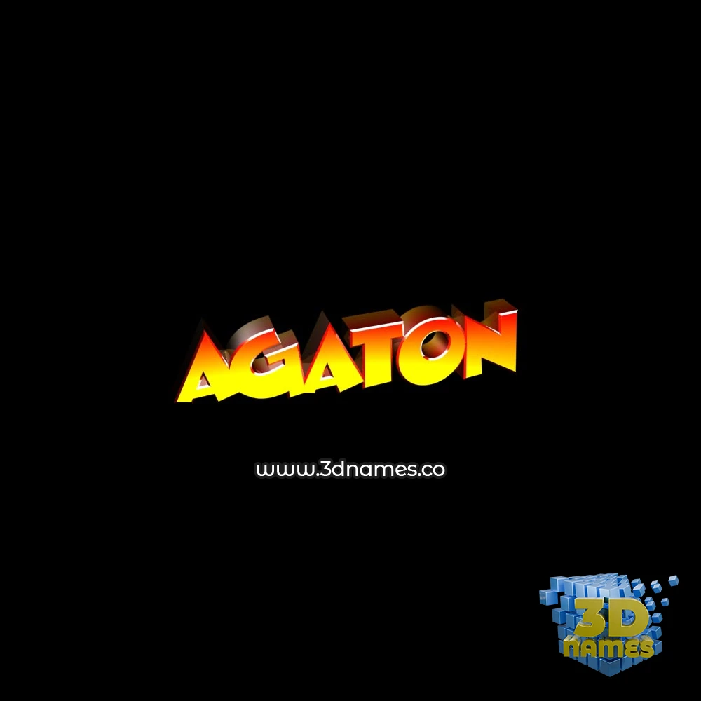 agaton in Black Background style - 3D name wallpaper