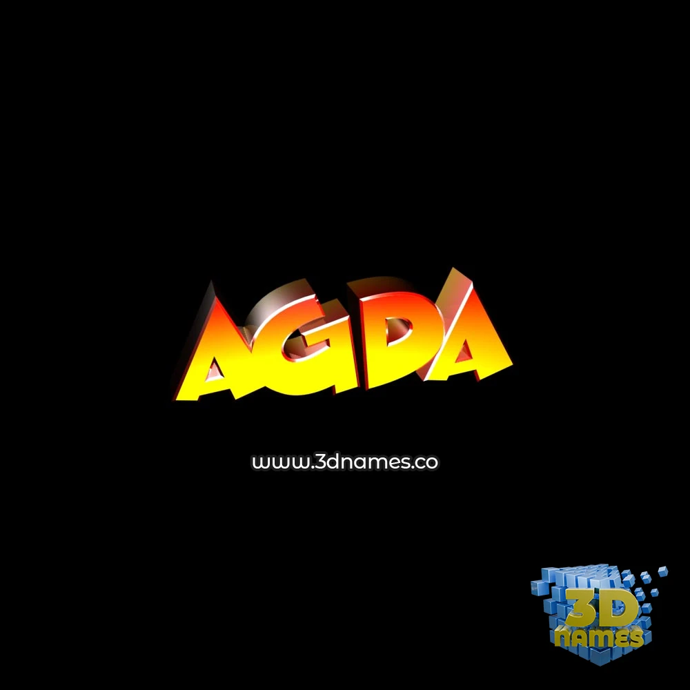 agda in Black Background style - 3D name wallpaper