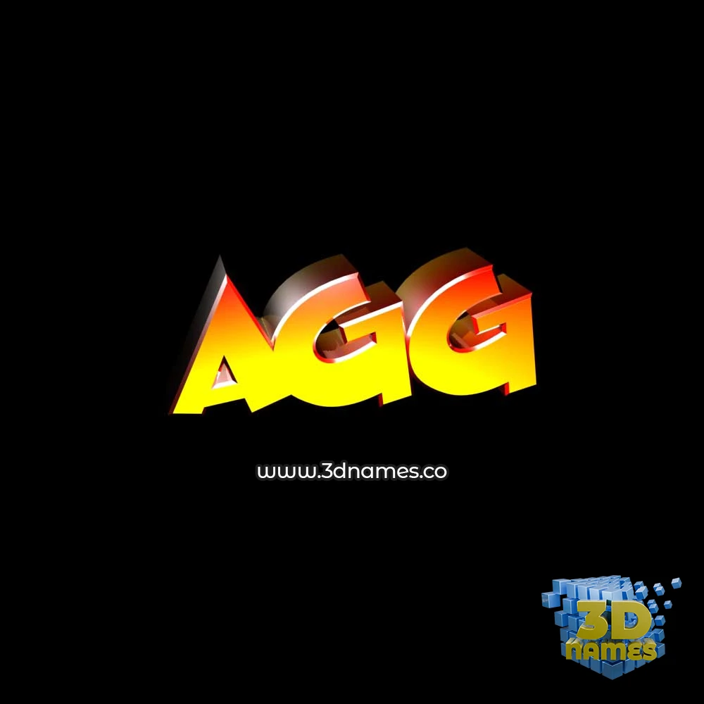 agg in Black Background style - 3D name wallpaper