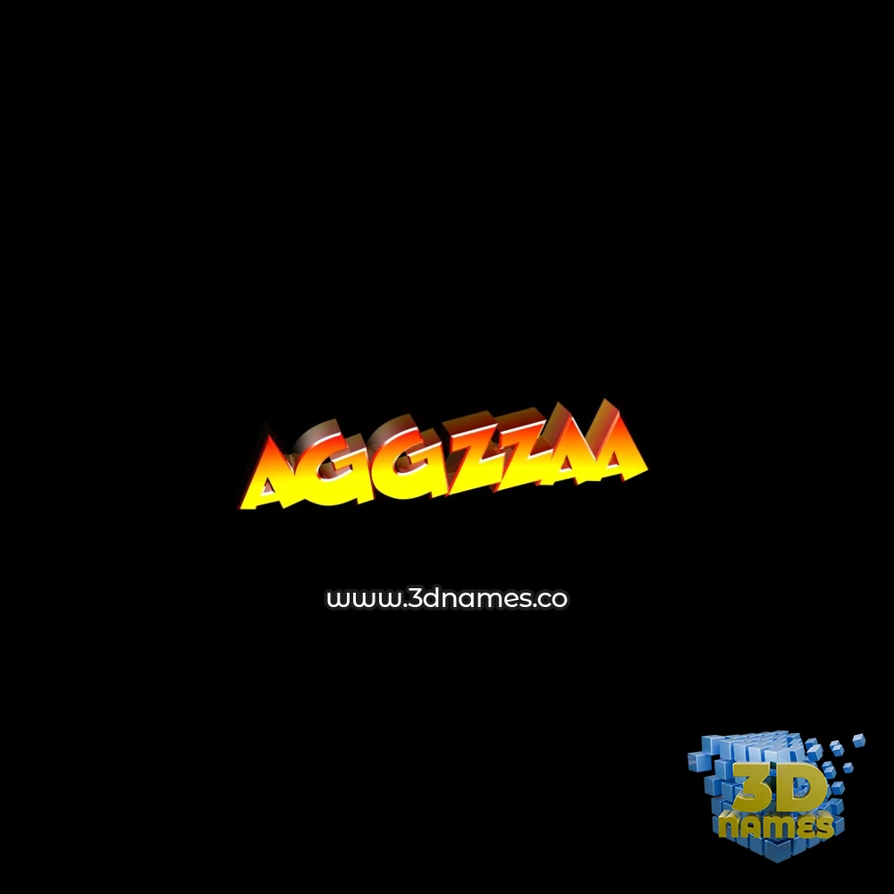 aggzzaa in Black Background style - 3D name wallpaper