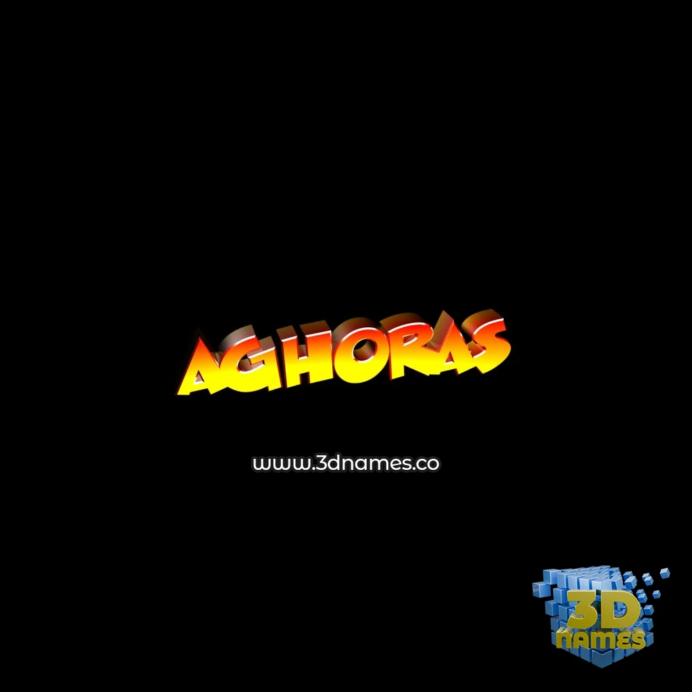aghoras in Black Background style - 3D name wallpaper