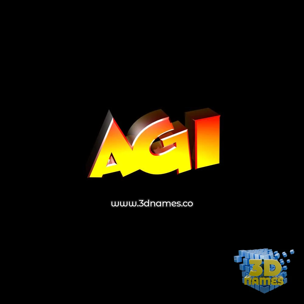 agi in Black Background style - 3D name wallpaper