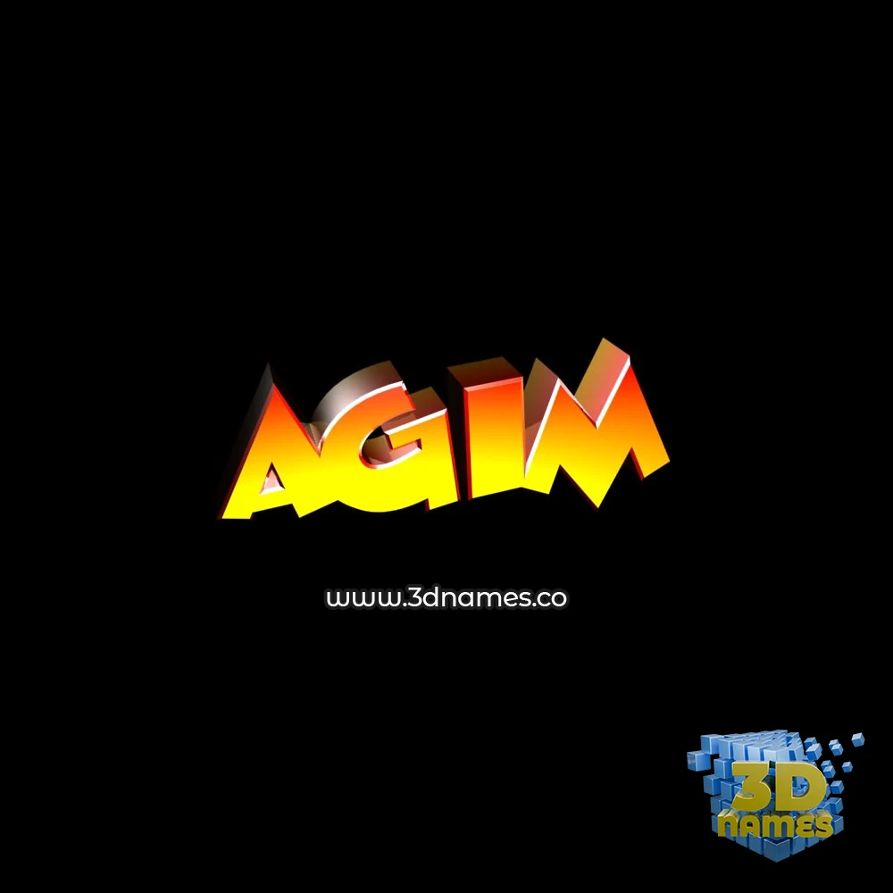 agim in Black Background style - 3D name wallpaper