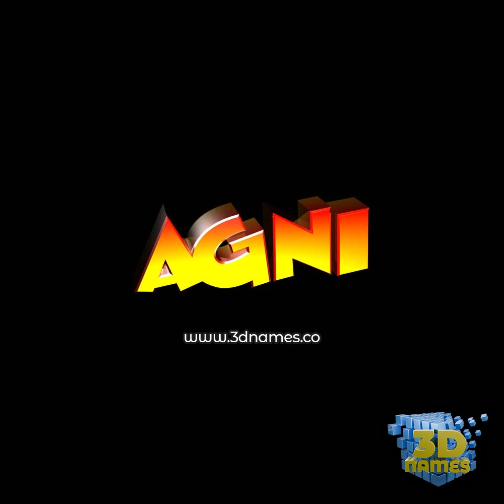 agni in Black Background style - 3D name wallpaper