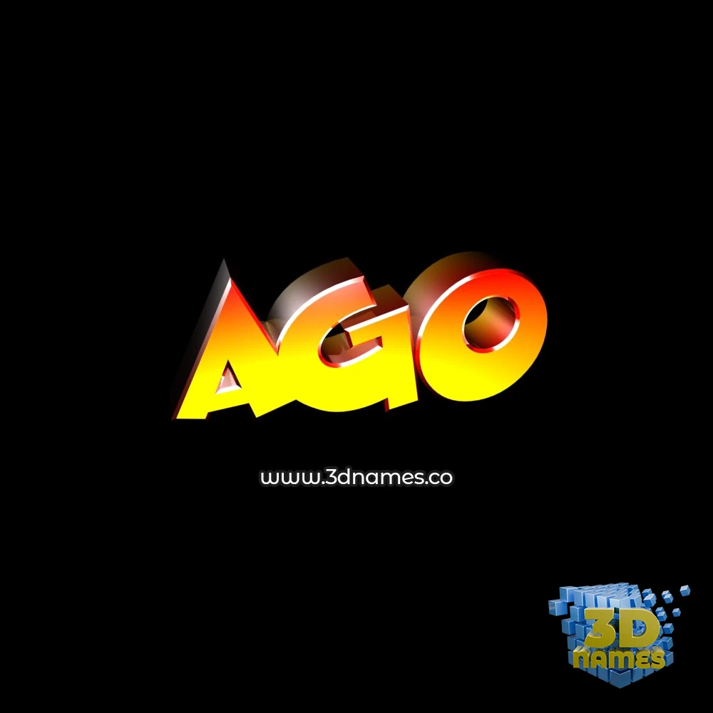 ago in Black Background style - 3D name wallpaper