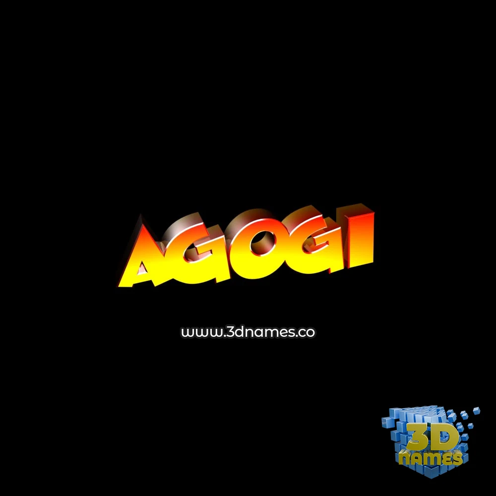 agogi in Black Background style - 3D name wallpaper