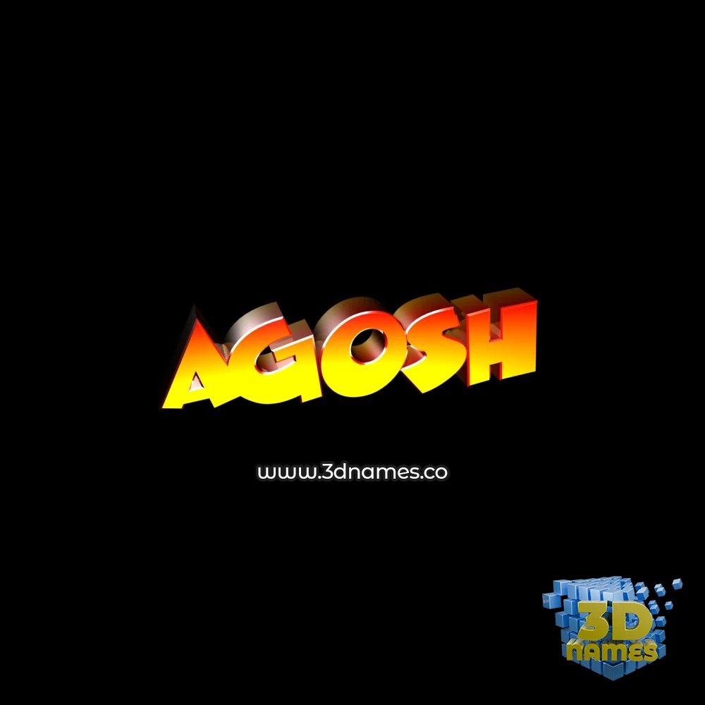 agosh in Black Background style - 3D name wallpaper