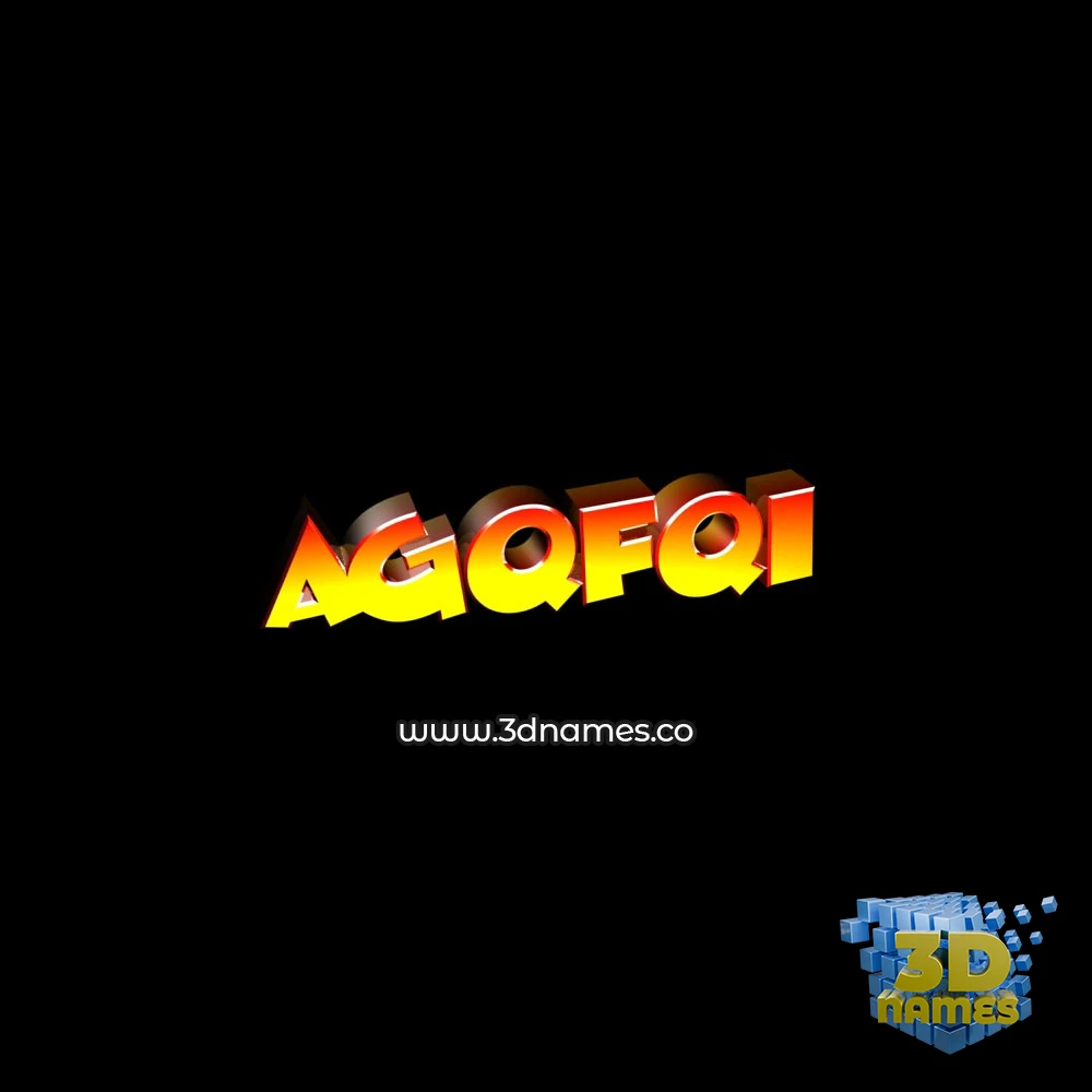 agqfqi in Black Background style - 3D name wallpaper