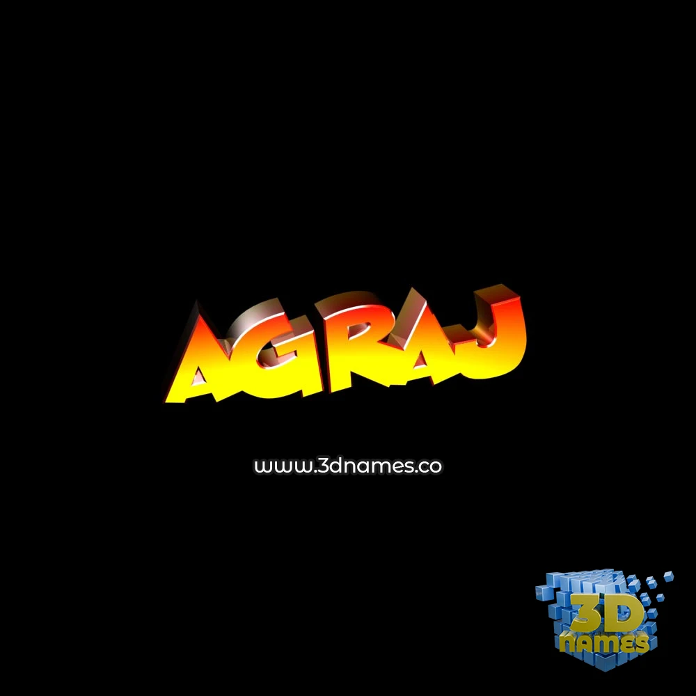 agraj in Black Background style - 3D name wallpaper