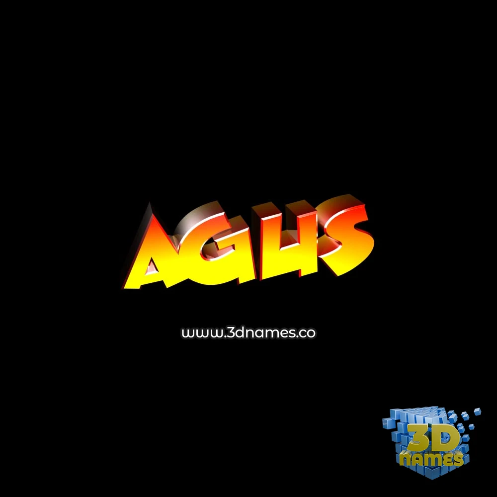 agus in Black Background style - 3D name wallpaper