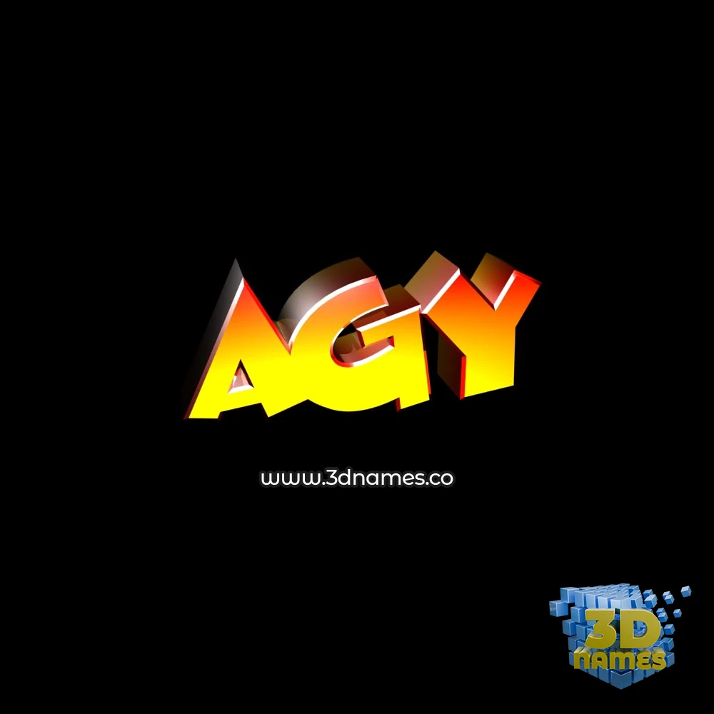 agy in Black Background style - 3D name wallpaper