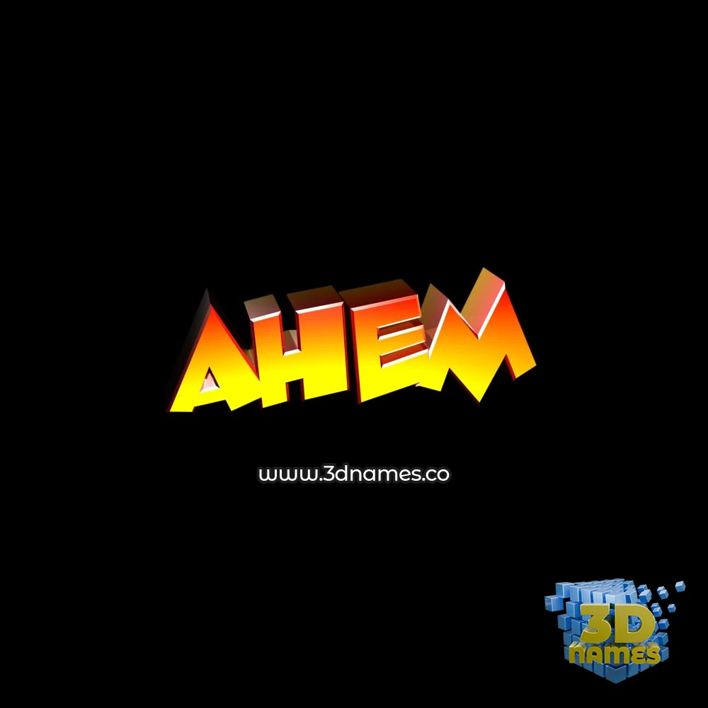 ahem in Black Background style - 3D name wallpaper