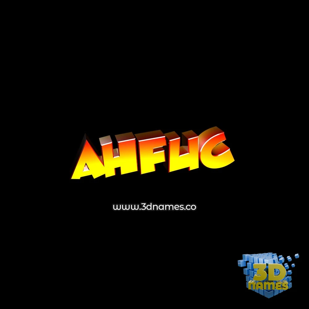 ahfuc in Black Background style - 3D name wallpaper