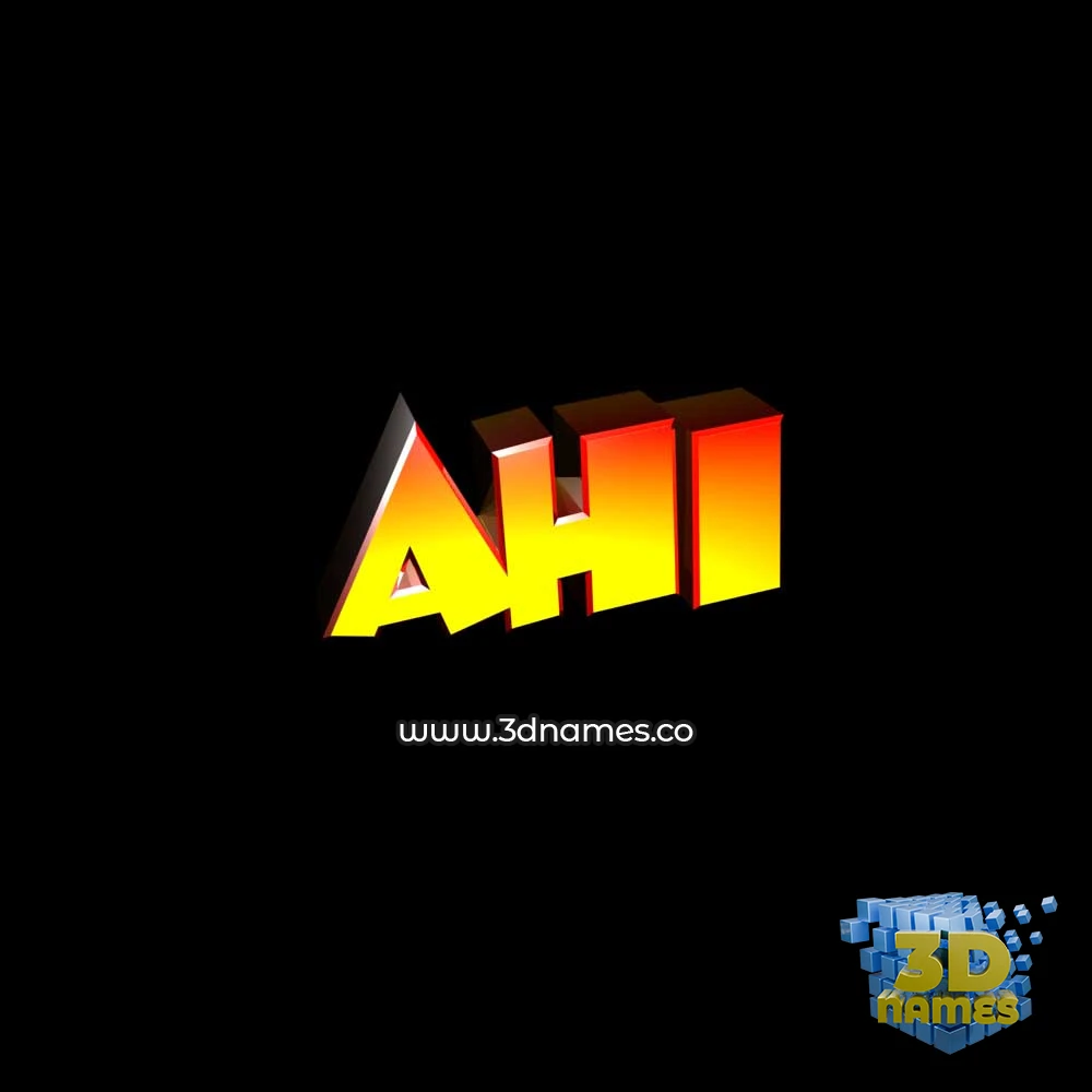 ahi in Black Background style - 3D name wallpaper