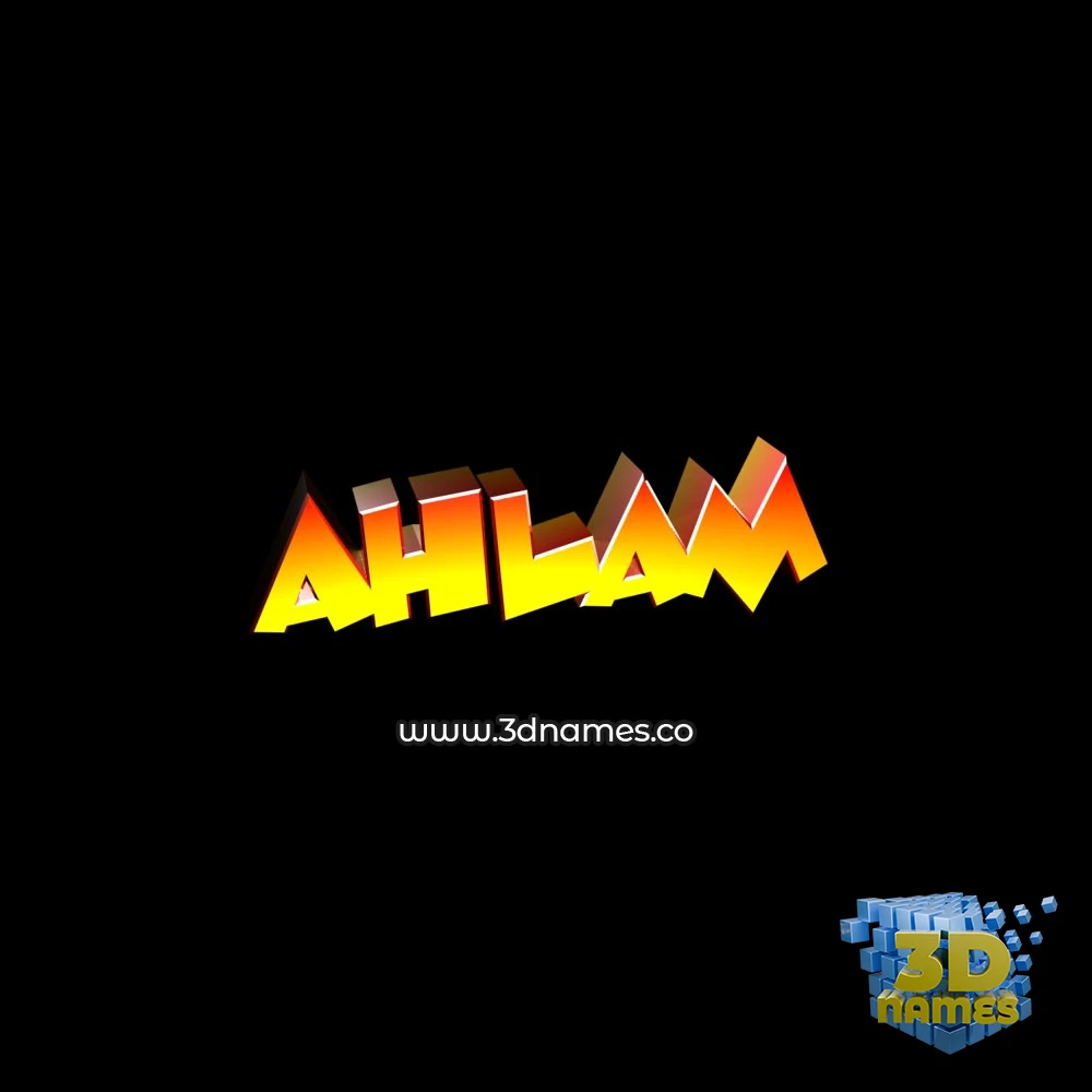 ahlam in Black Background style - 3D name wallpaper