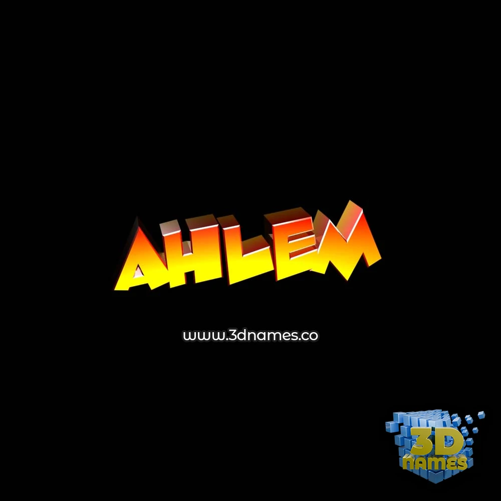 ahlem in Black Background style - 3D name wallpaper