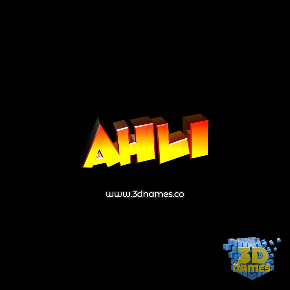 ahli in Black Background style - 3D name wallpaper