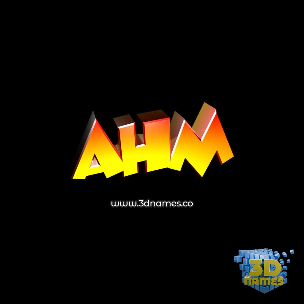 ahm in Black Background style - 3D name wallpaper
