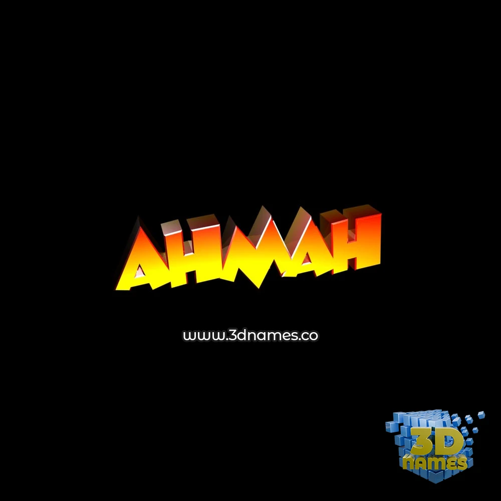 ahmah in Black Background style - 3D name wallpaper