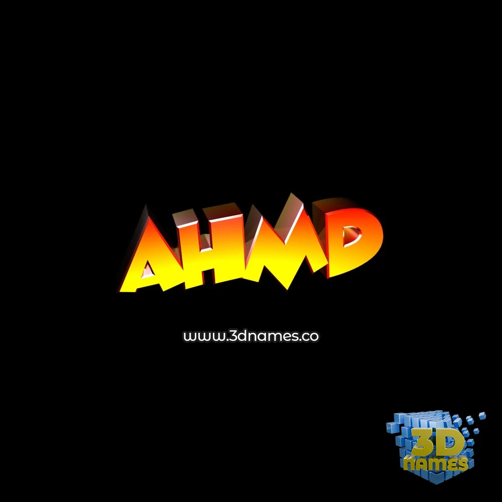ahmd in Black Background style - 3D name wallpaper