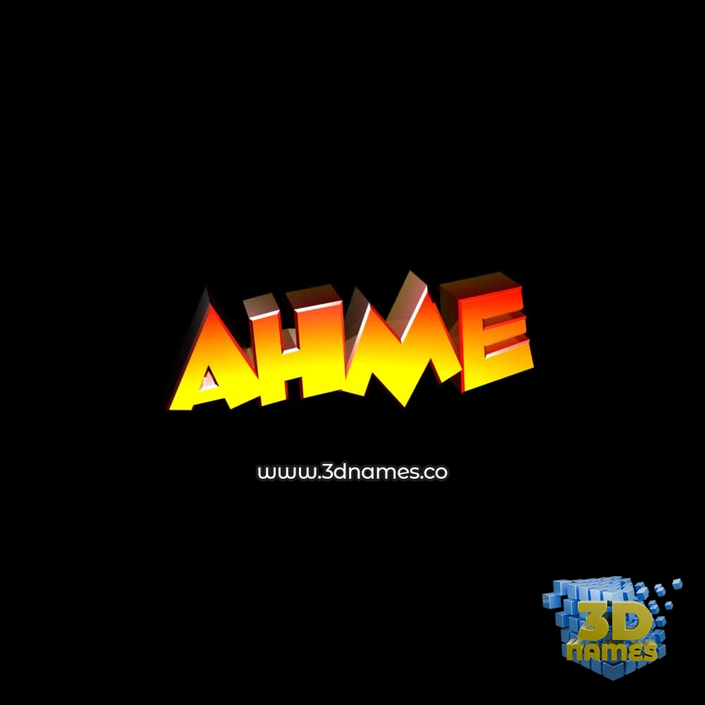 ahme in Black Background style - 3D name wallpaper