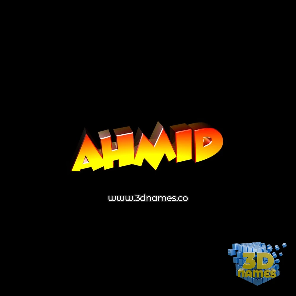 ahmid in Black Background style - 3D name wallpaper