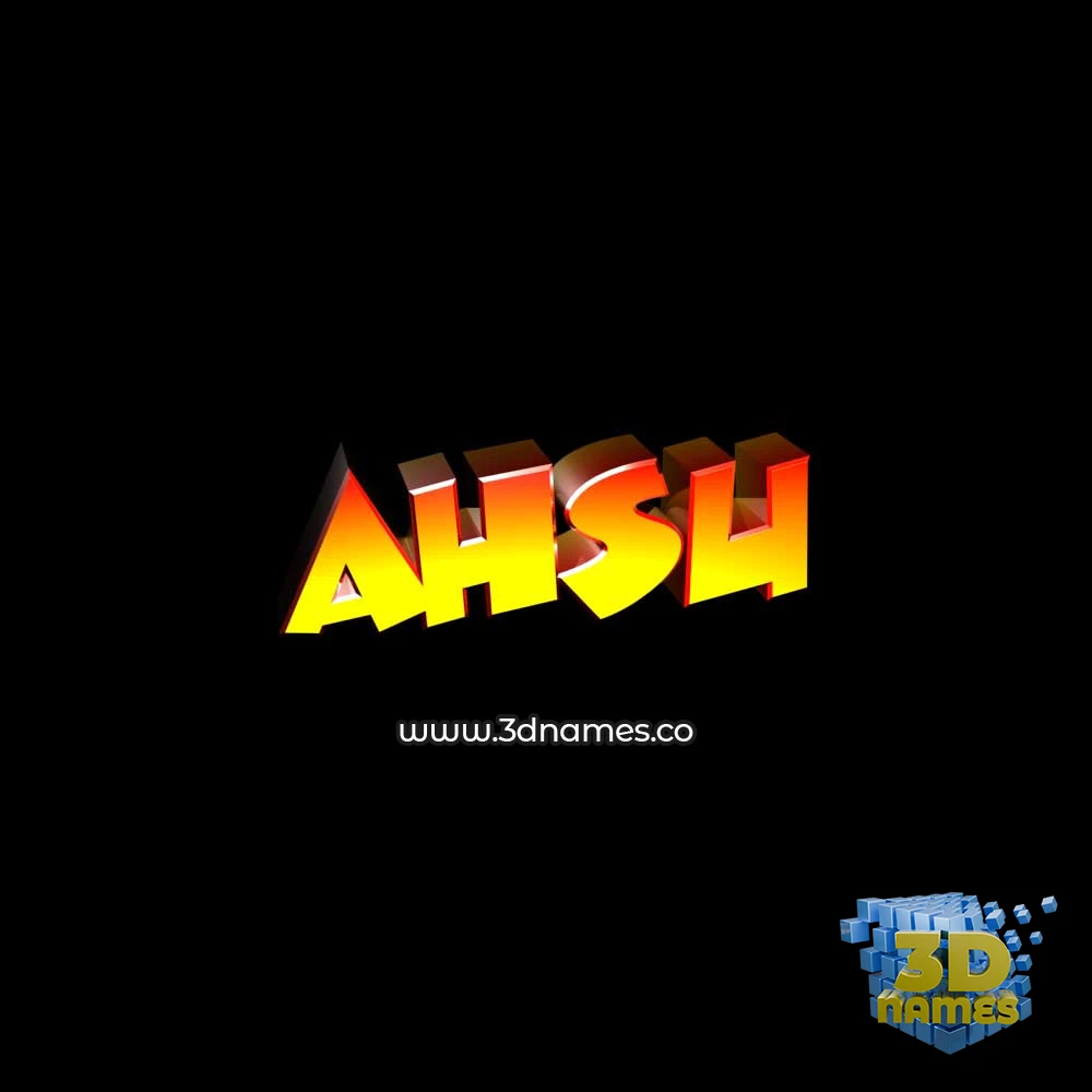 ahsu in Black Background style - 3D name wallpaper