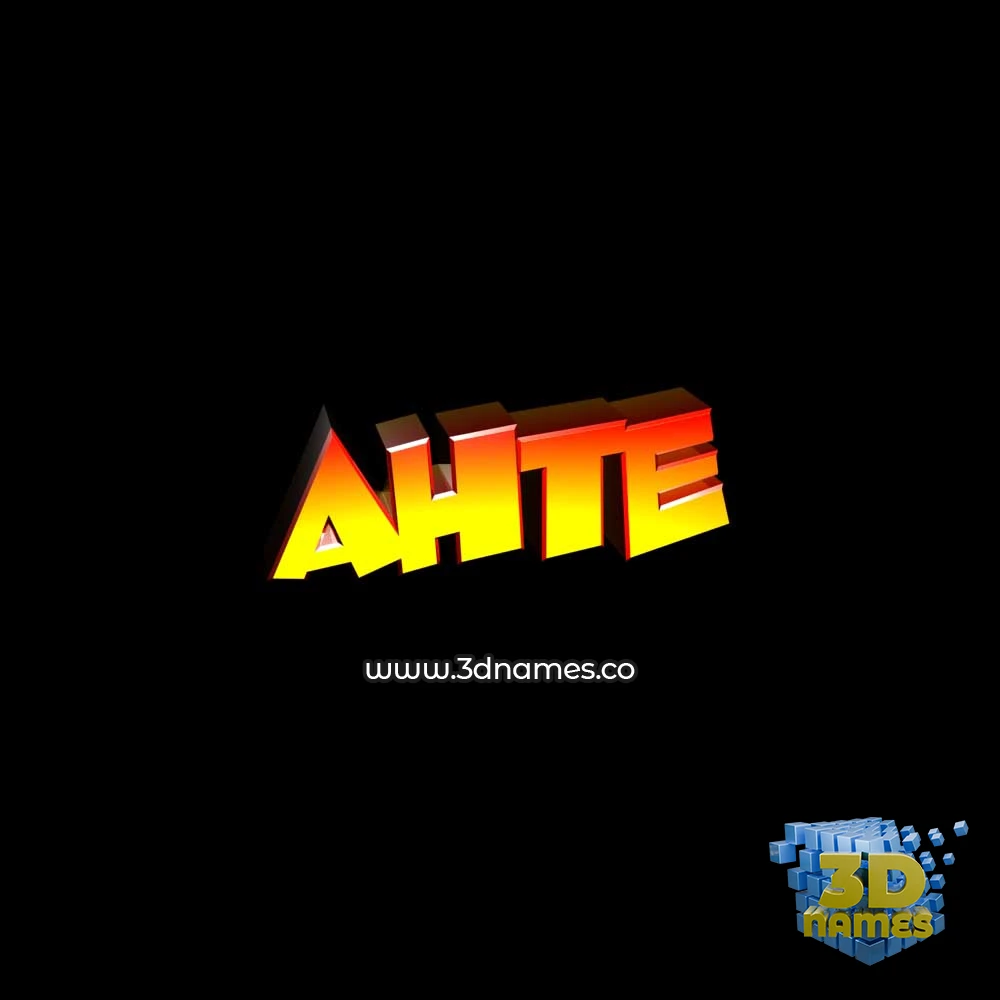 ahte in Black Background style - 3D name wallpaper