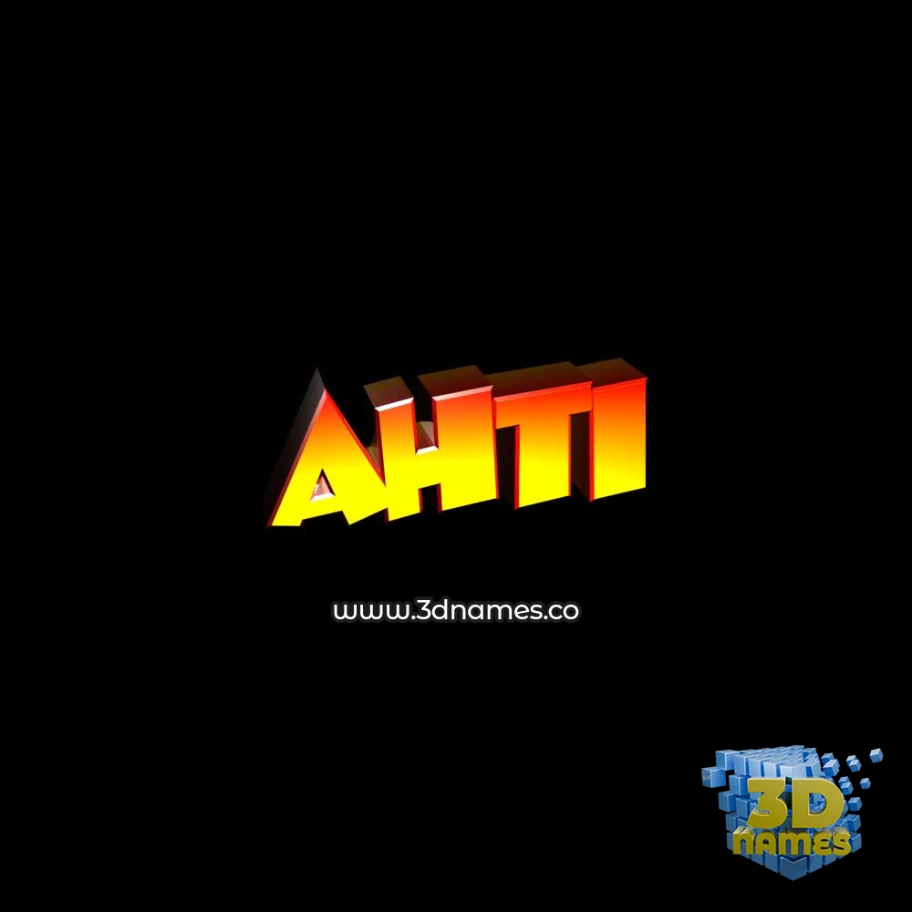 ahti in Black Background style - 3D name wallpaper