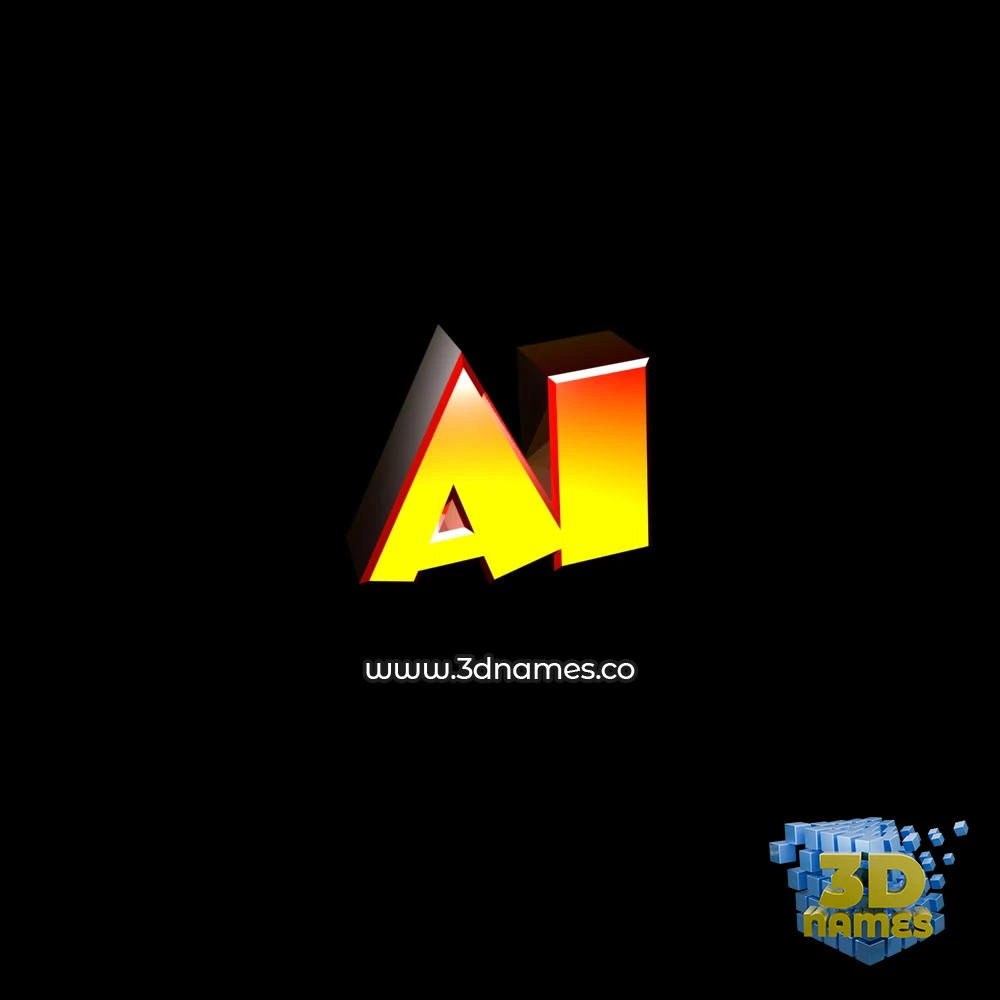 ai in Black Background style - 3D name wallpaper
