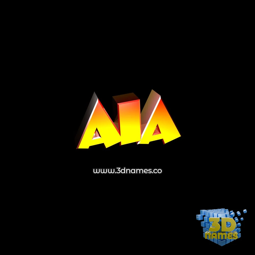 aia in Black Background style - 3D name wallpaper