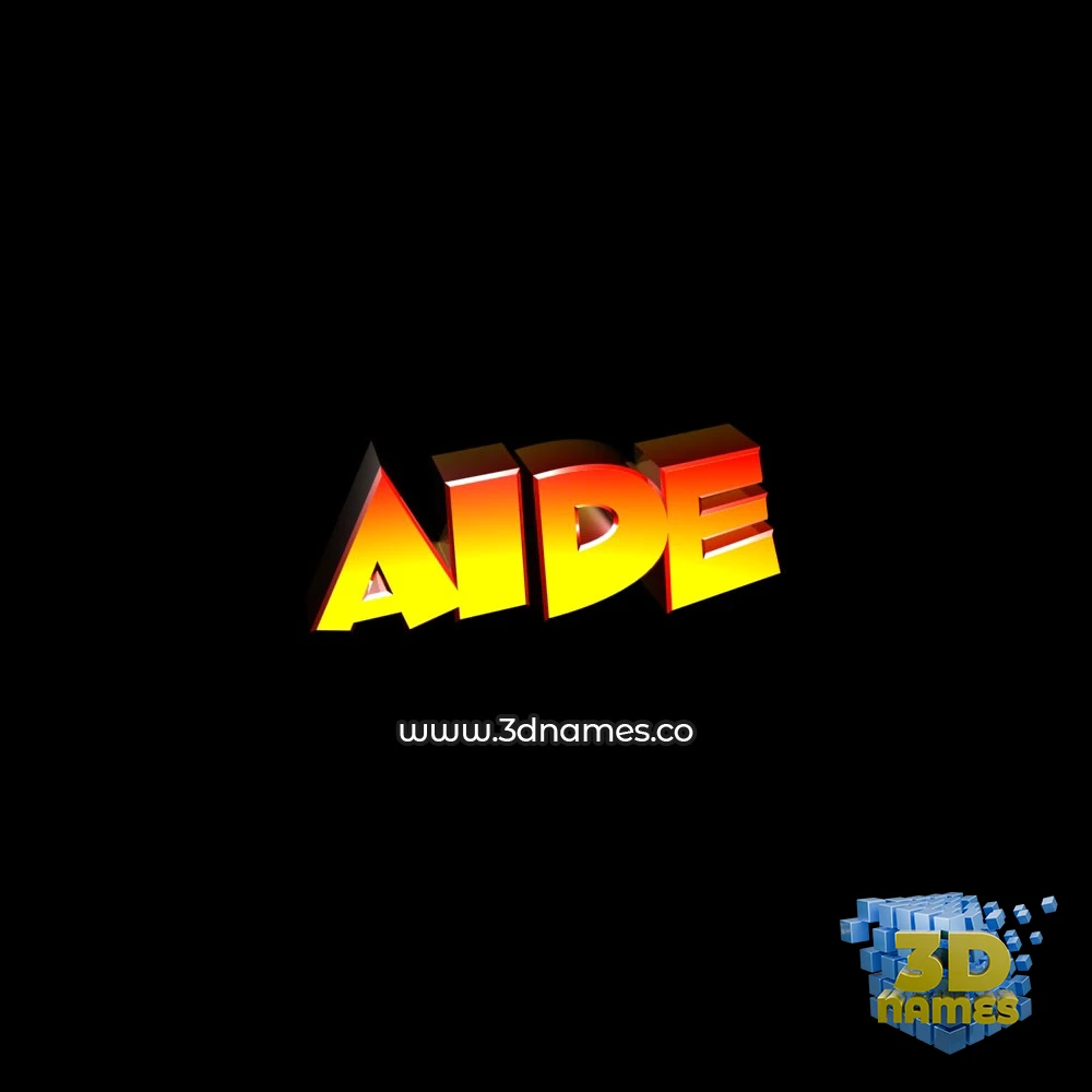 aide in Black Background style - 3D name wallpaper