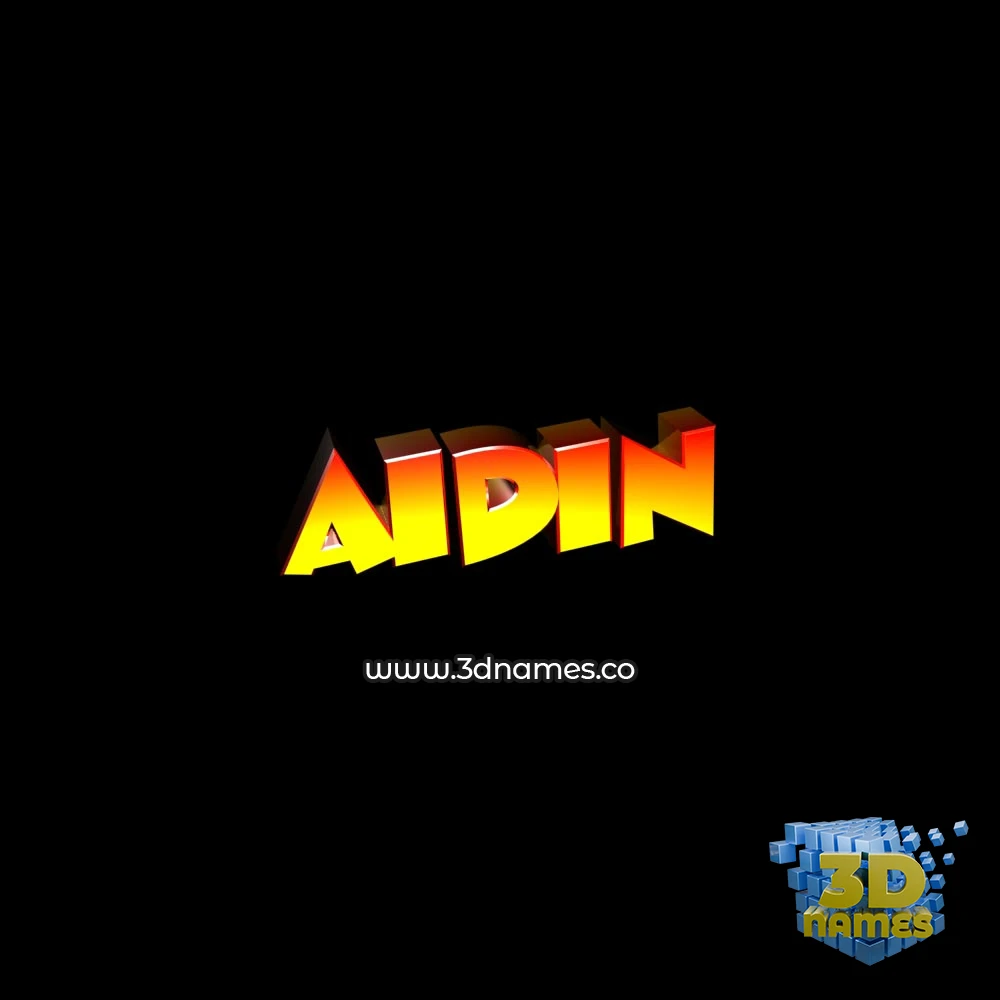 aidin in Black Background style - 3D name wallpaper