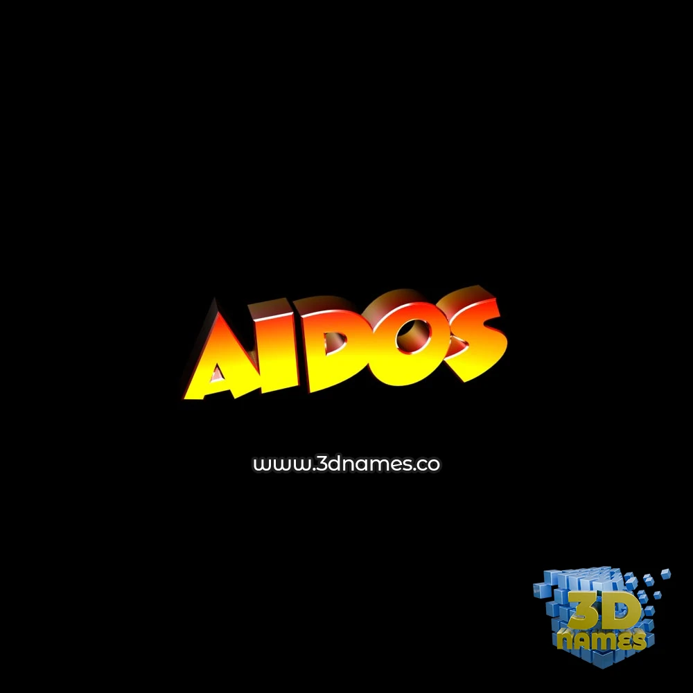 aidos in Black Background style - 3D name wallpaper