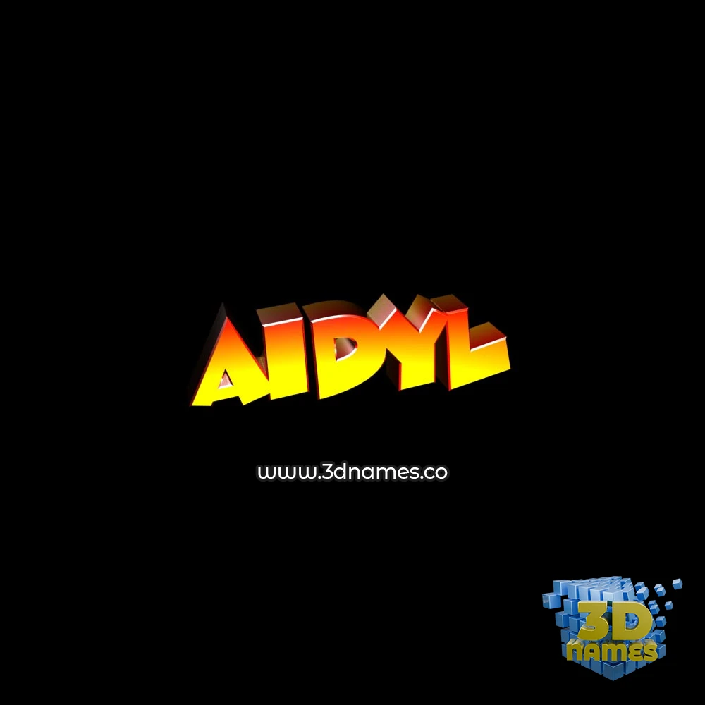 aidyl in Black Background style - 3D name wallpaper