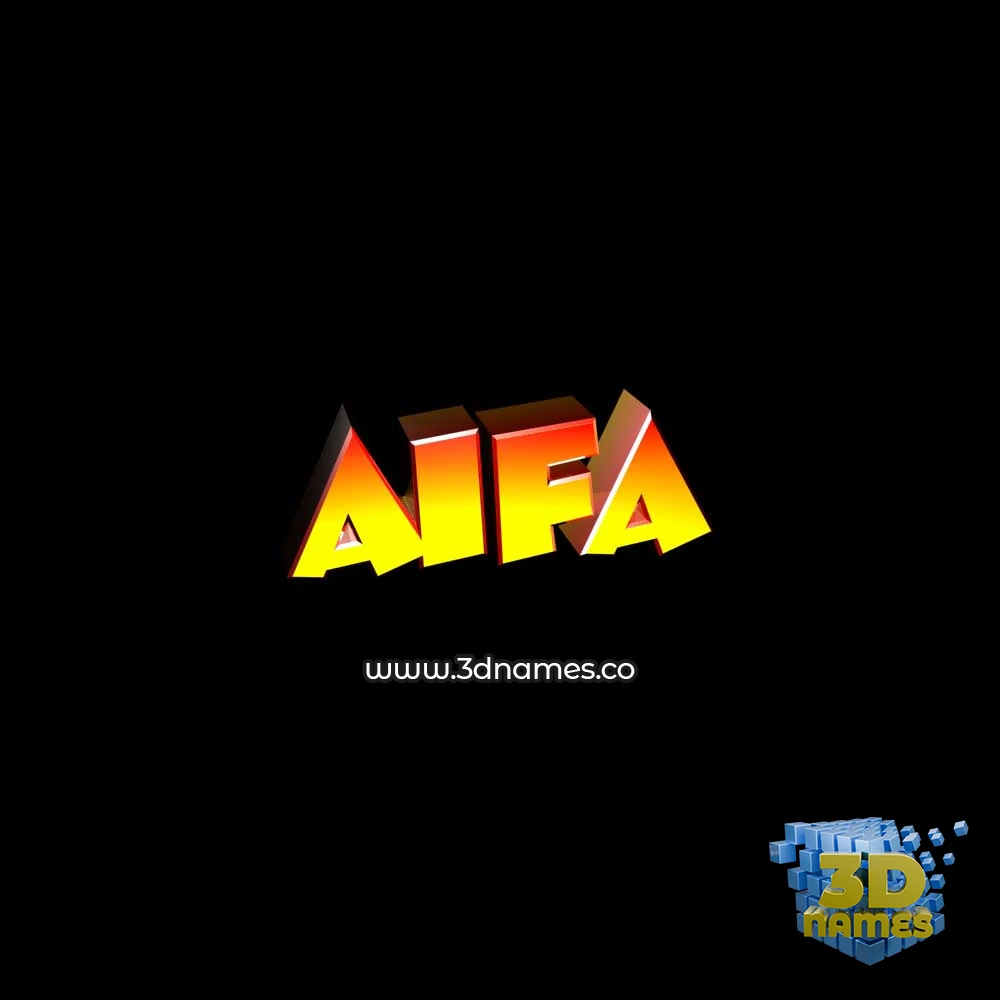 aifa in Black Background style - 3D name wallpaper
