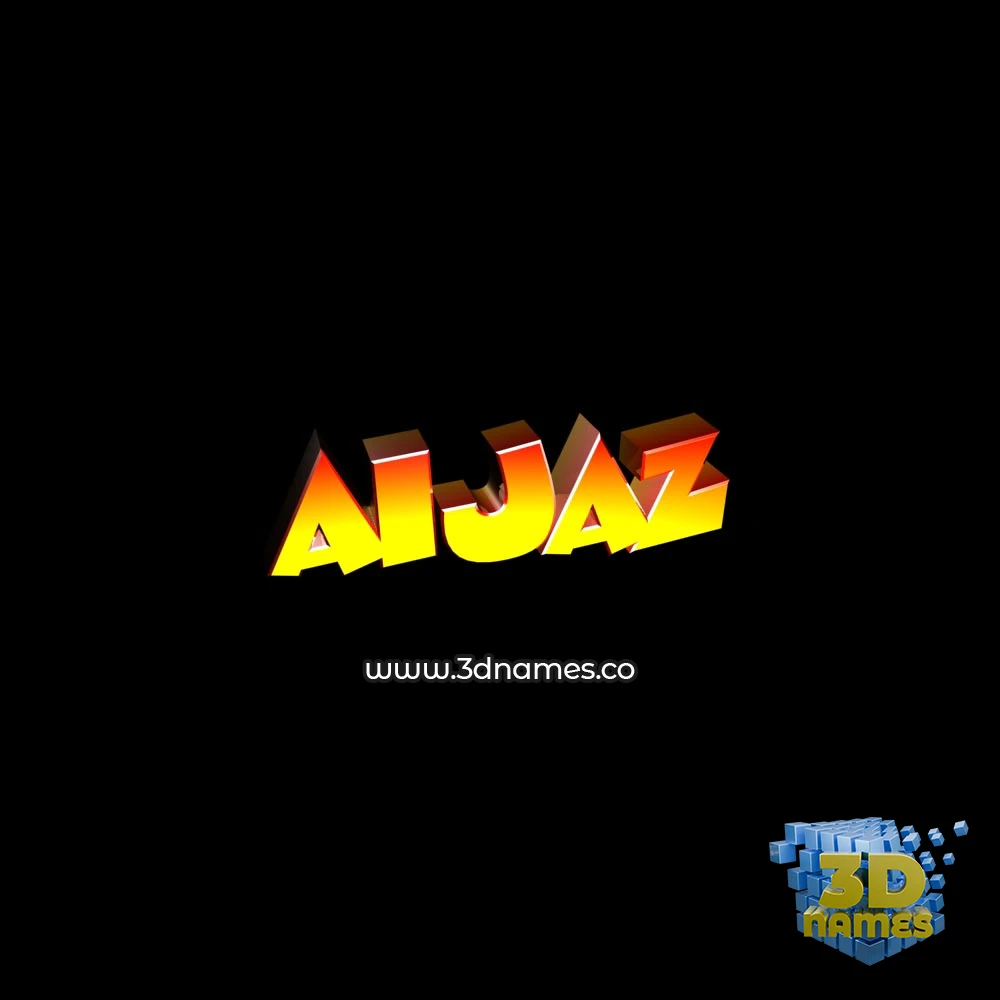 aijaz in Black Background style - 3D name wallpaper