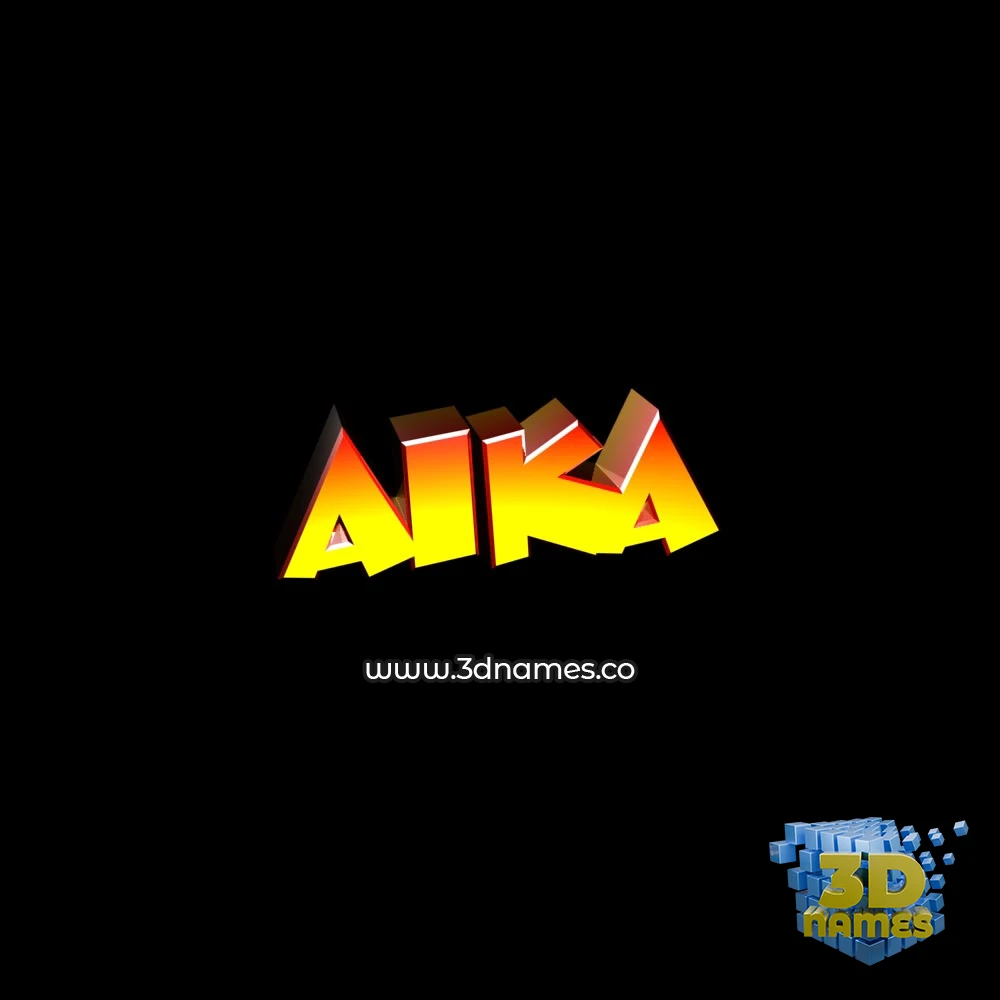 aika in Black Background style - 3D name wallpaper